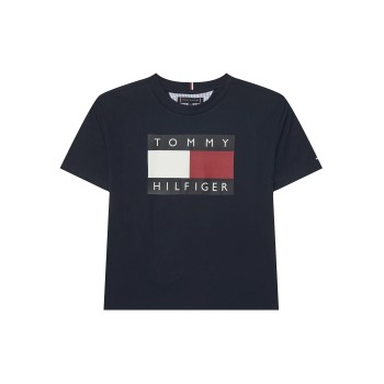 T-shirt in jersey con logo bandierina Tommy Hilfiger