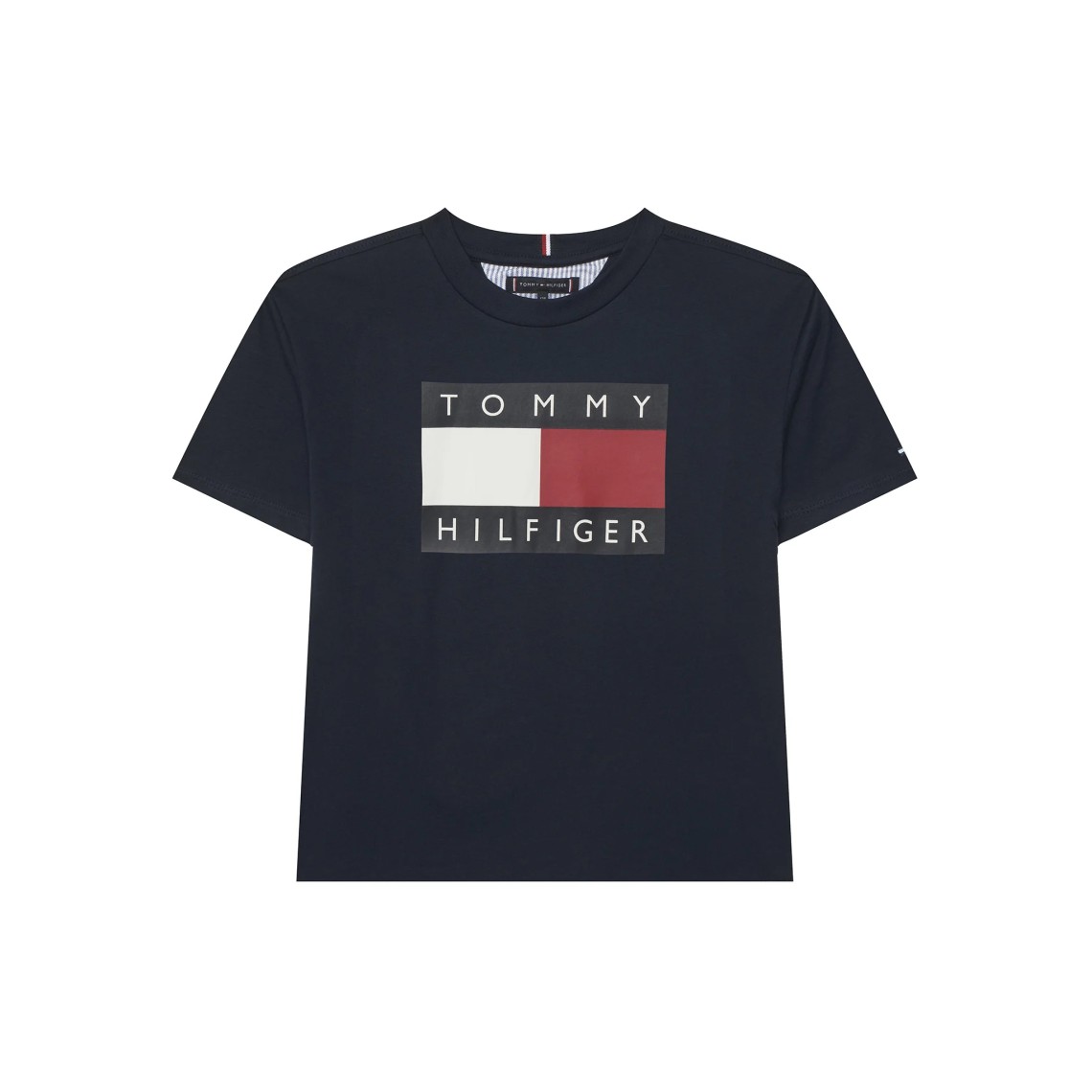 T-shirt in jersey con logo bandierina Tommy Hilfiger