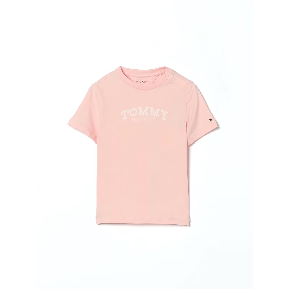 T-shirt a maniche corte con logo in rilievo Tommy Hilfiger