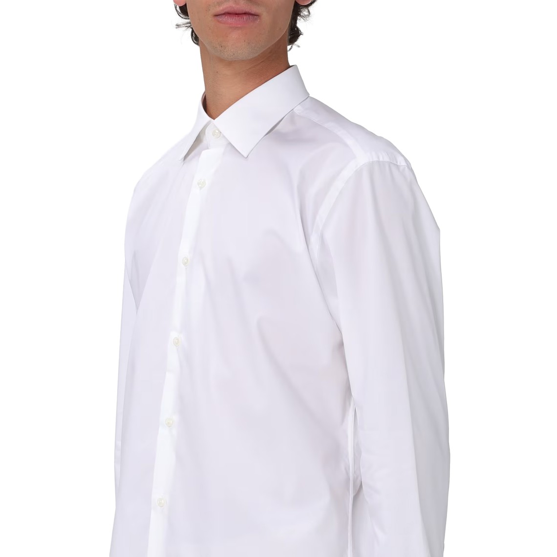 Camicia regular fit in popeline di cotone elasticizzato Boss