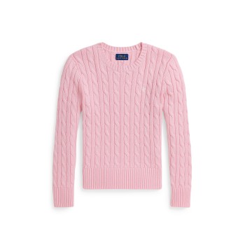 Maglia in cotone con logo Pony Polo Ralph Lauren bambina