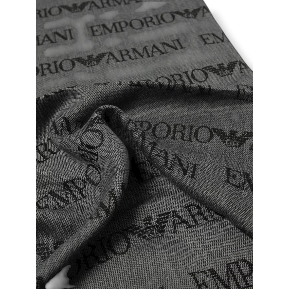 Sciarpa Emporio Armani in lana vergine con logo jacquard