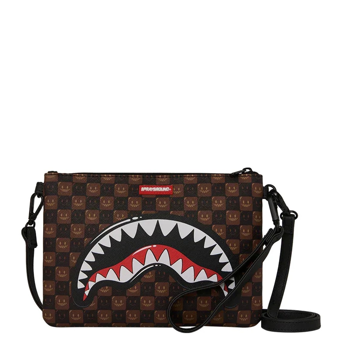 Pochette Sharks in Paris WTF Bubble Brow Check Crossover Sprayground