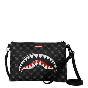 Pochette Shark in Paris WTF Bubbly Black Check Crossover Sprayground