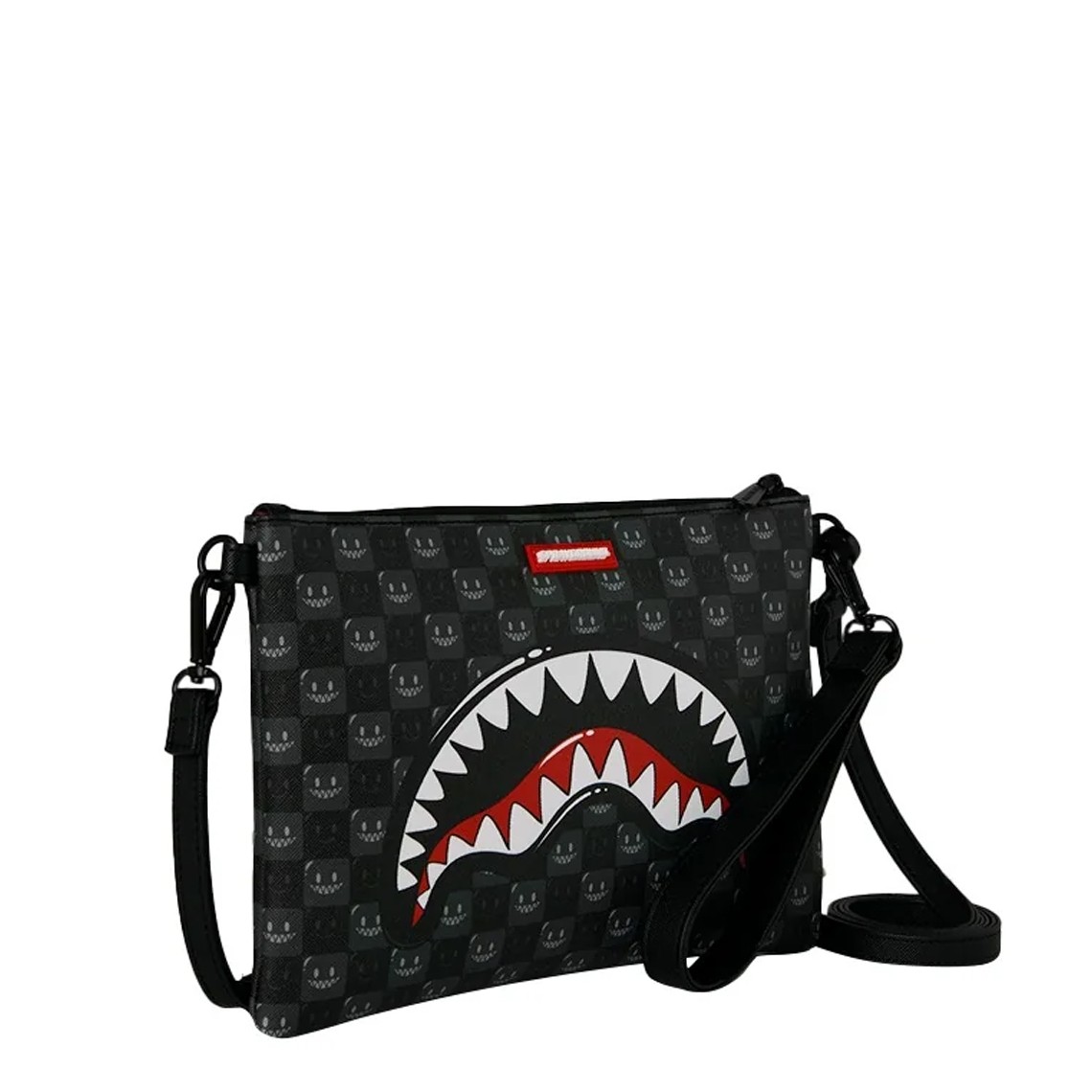 Pochette Shark in Paris WTF Bubbly Black Check Crossover Sprayground