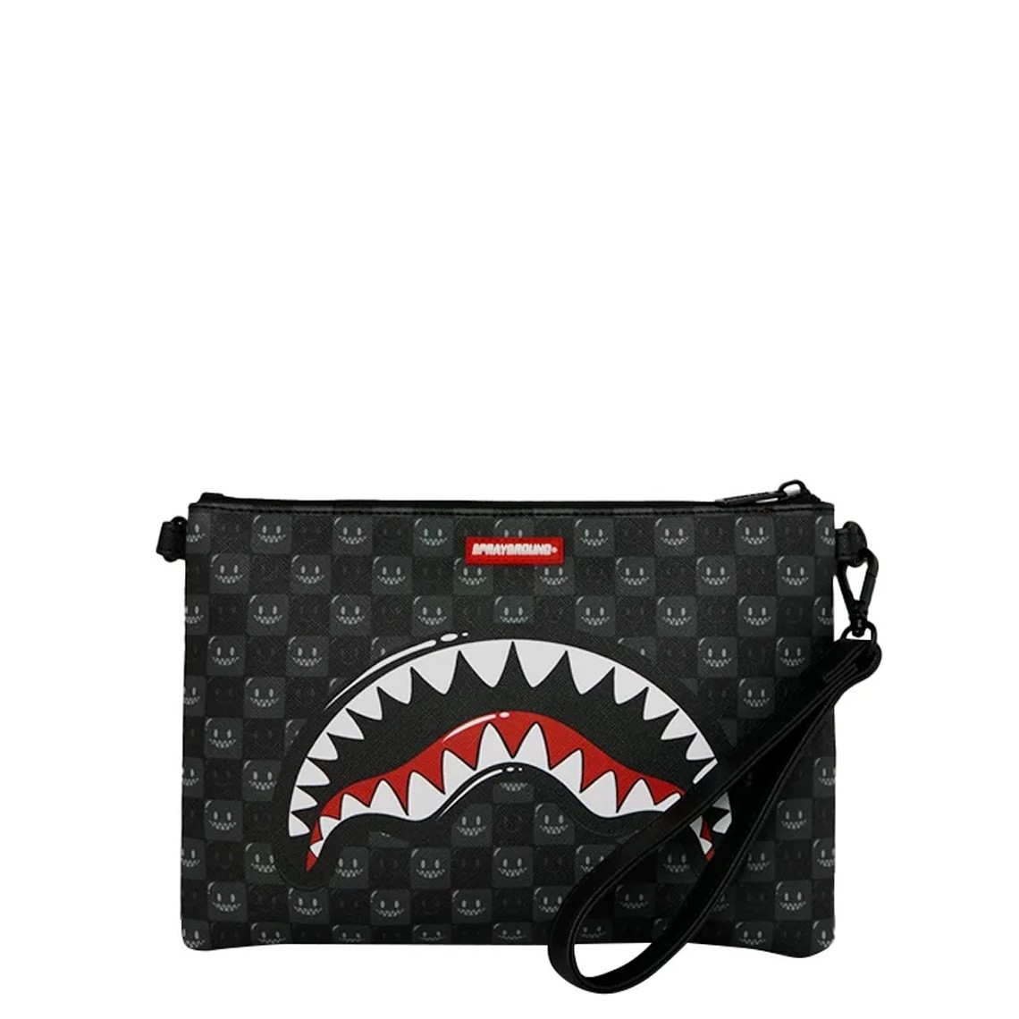 Pochette Shark in Paris WTF Bubbly Black Check Crossover Sprayground