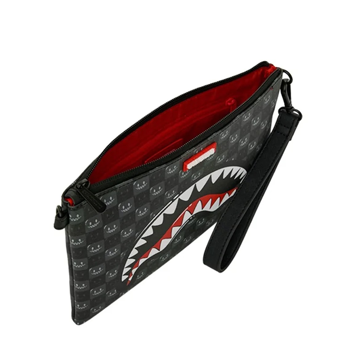 Pochette Shark in Paris WTF Bubbly Black Check Crossover Sprayground