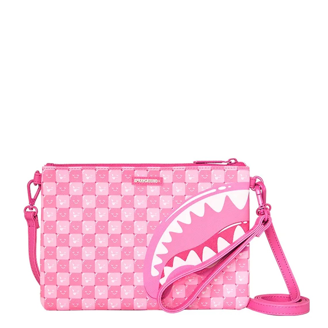 Pochette Pink New Check Faces Crossover Sprayground