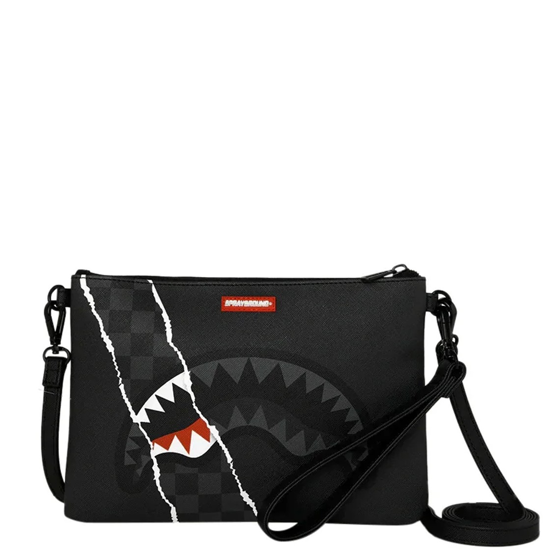 Pochette Center Rip Revealing Gray Check Crossover Sprayground
