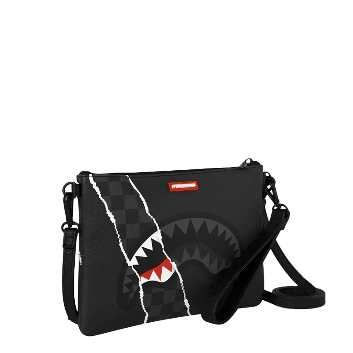 Pochette Center Rip Revealing Gray Check Crossover Sprayground