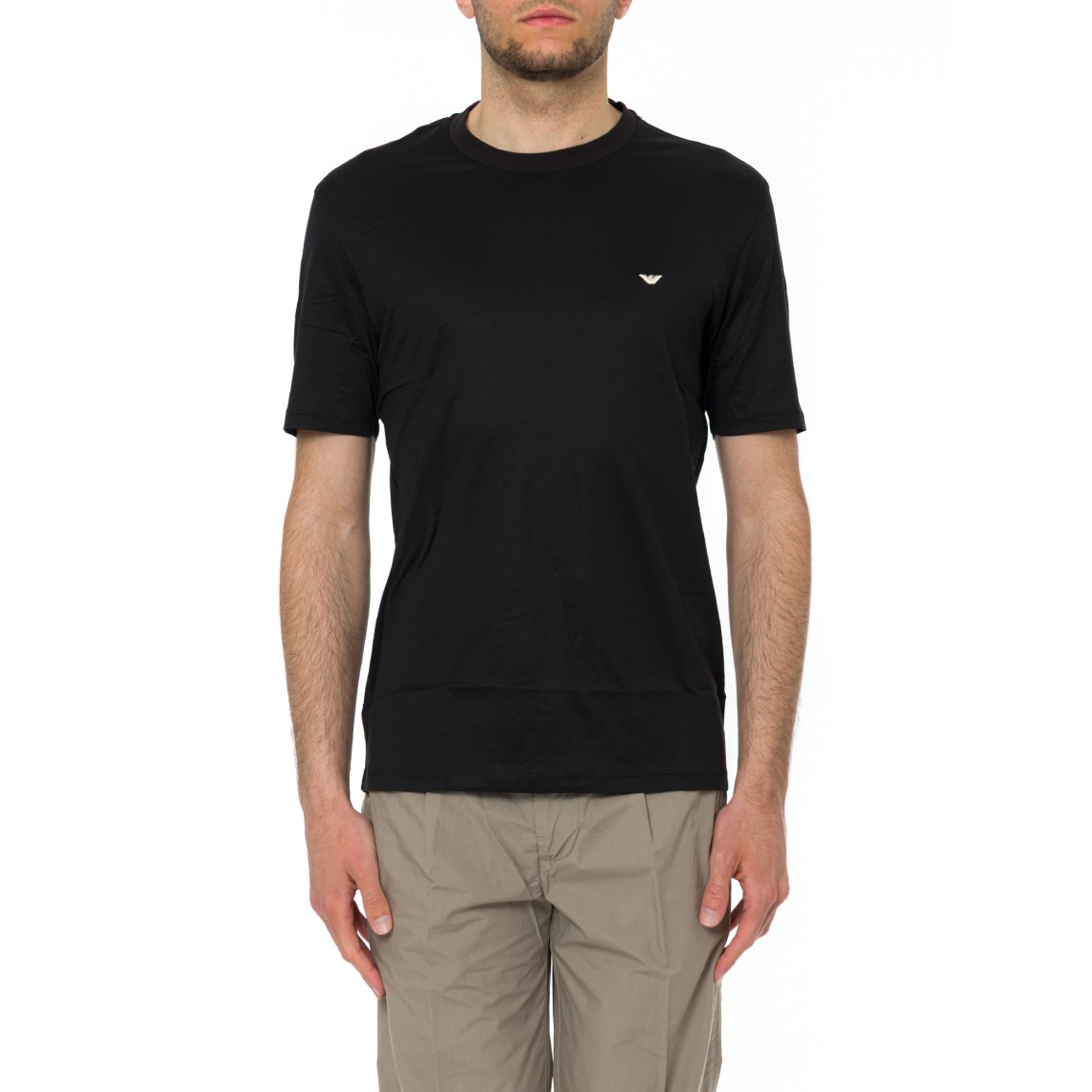 T-shirt in misto cotone e lyocell Emporio Armani