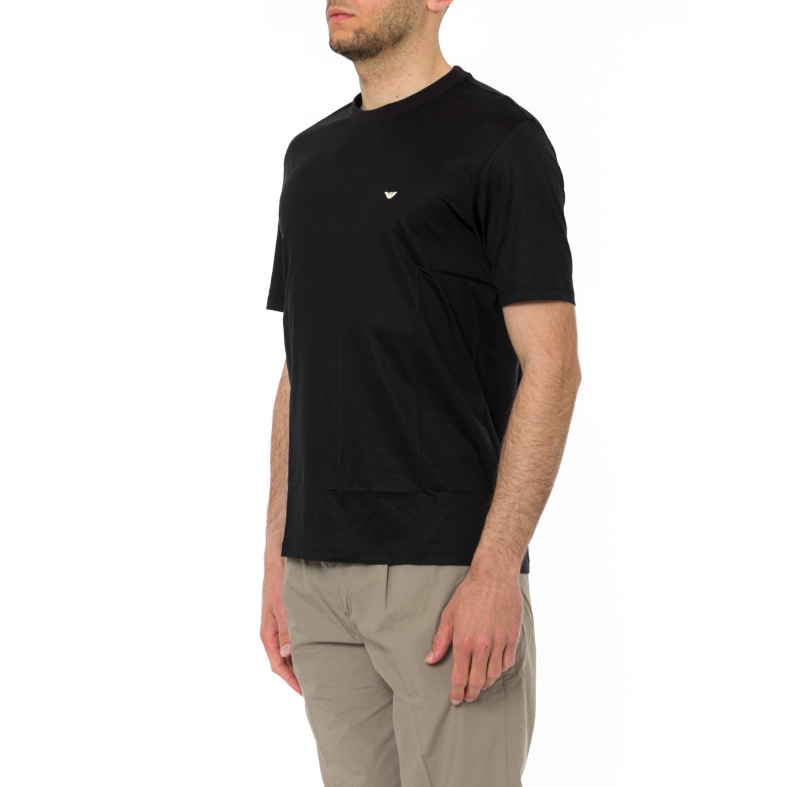 T-shirt in misto cotone e lyocell Emporio Armani