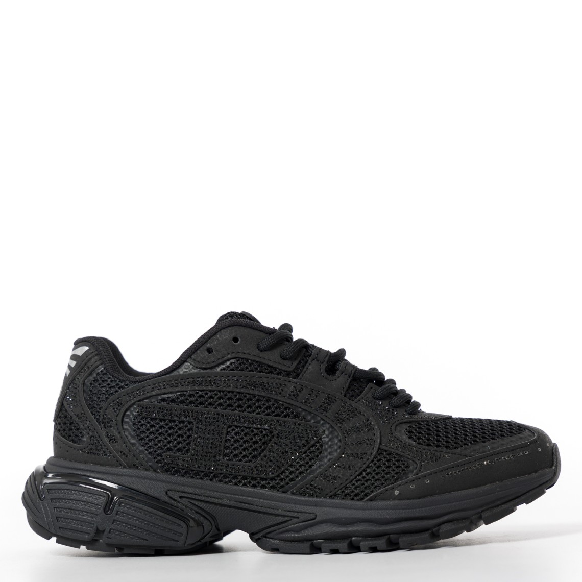 S-Pro-V-Dense-Sneaker in rete metallizzata con logo Oval D
