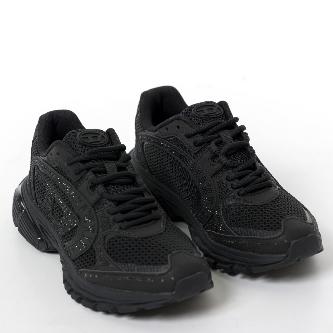 S-Pro-V-Dense-Sneaker in rete metallizzata con logo Oval D