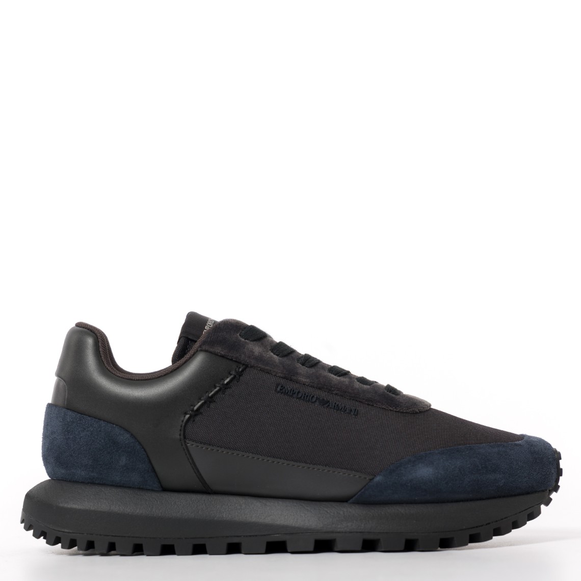 Sneakers Emporio Armani in pelle scamosciata e velluto
