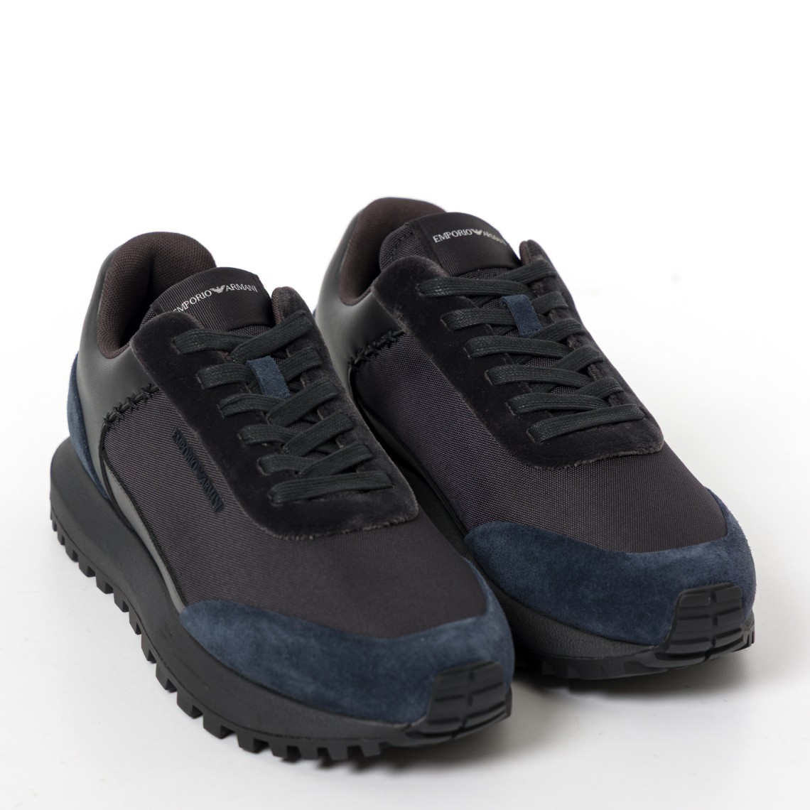 Sneakers Emporio Armani in pelle scamosciata e velluto