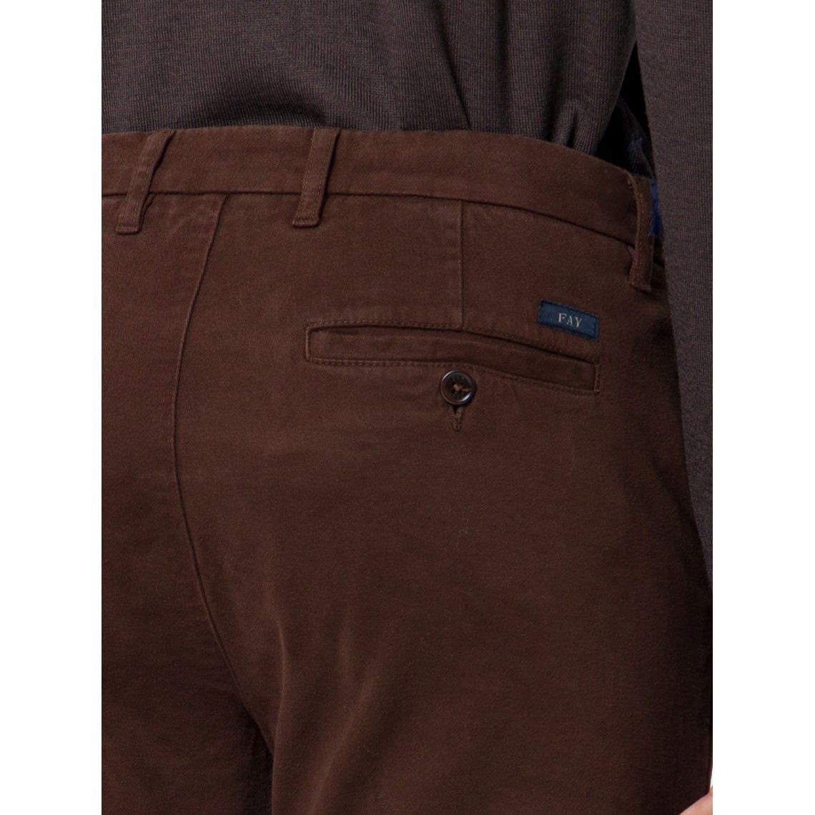 Pantaloni slim fit in gabardine di cotone Fay