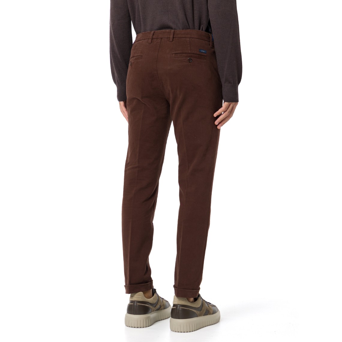 Pantaloni slim fit in gabardine di cotone Fay