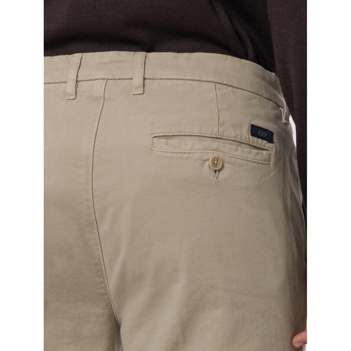 Pantaloni slim fit in gabardine di cotone Fay