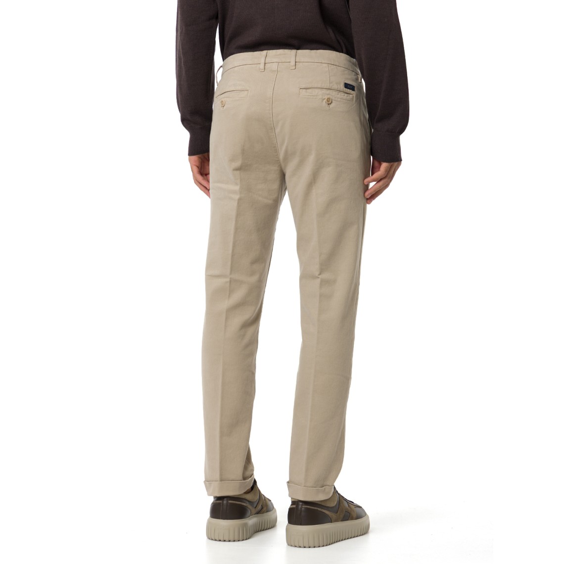 Pantaloni slim fit in gabardine di cotone Fay