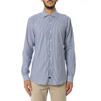 Camicia regular fit in jersey tecnico a righe Fay