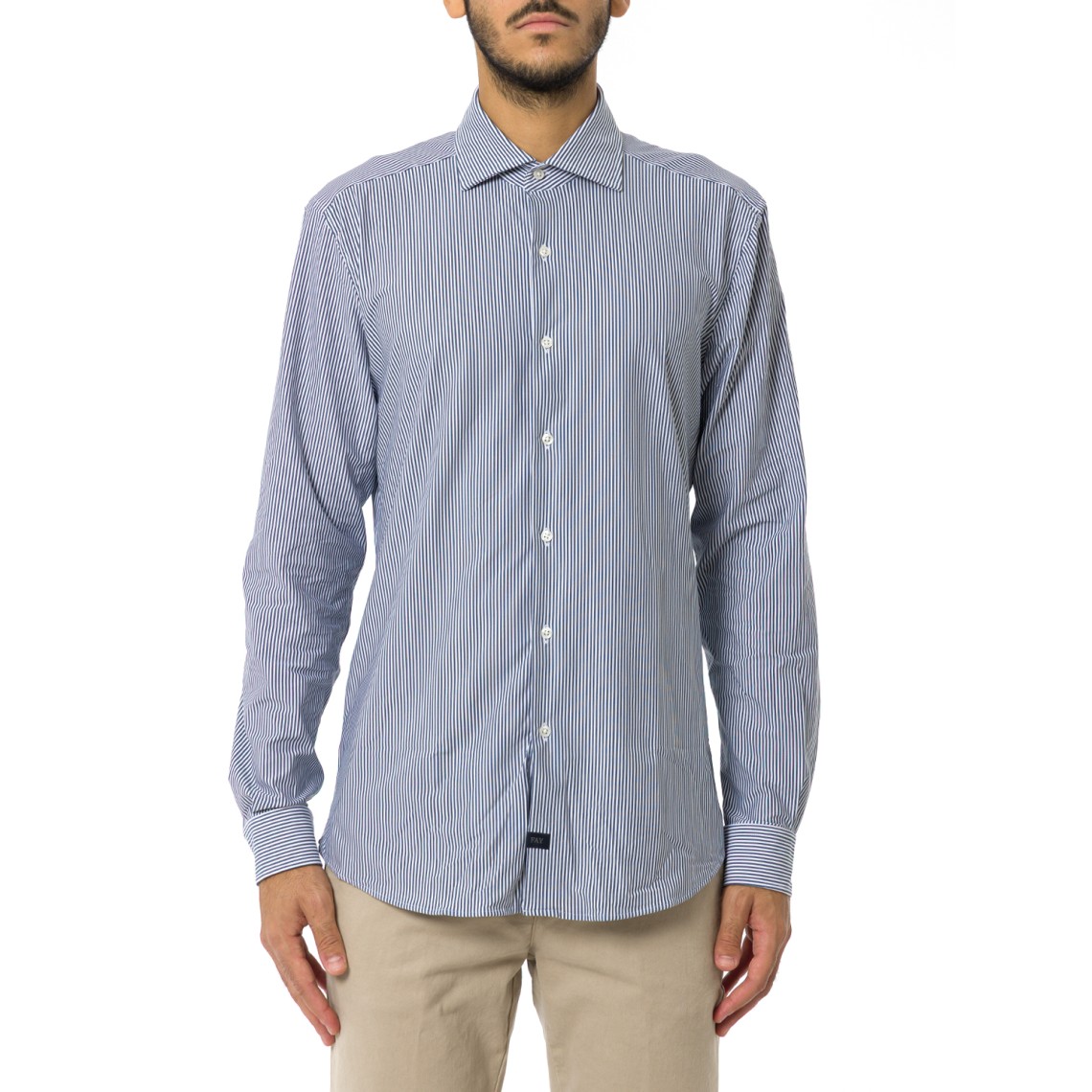 Camicia regular fit in jersey tecnico a righe Fay