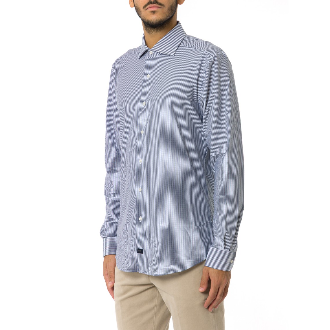 Camicia regular fit in jersey tecnico a righe Fay