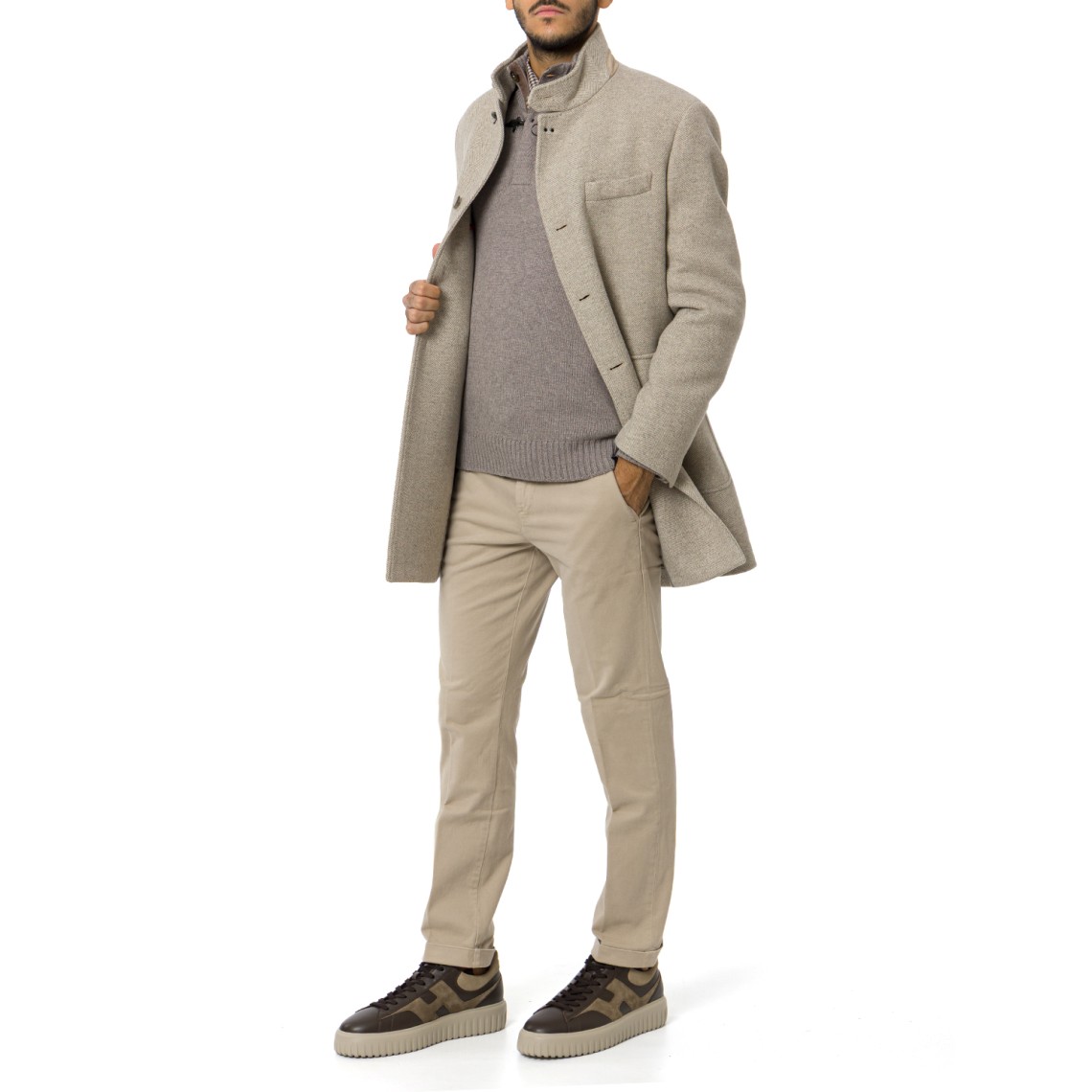 Cappotto in resca di lana Fay