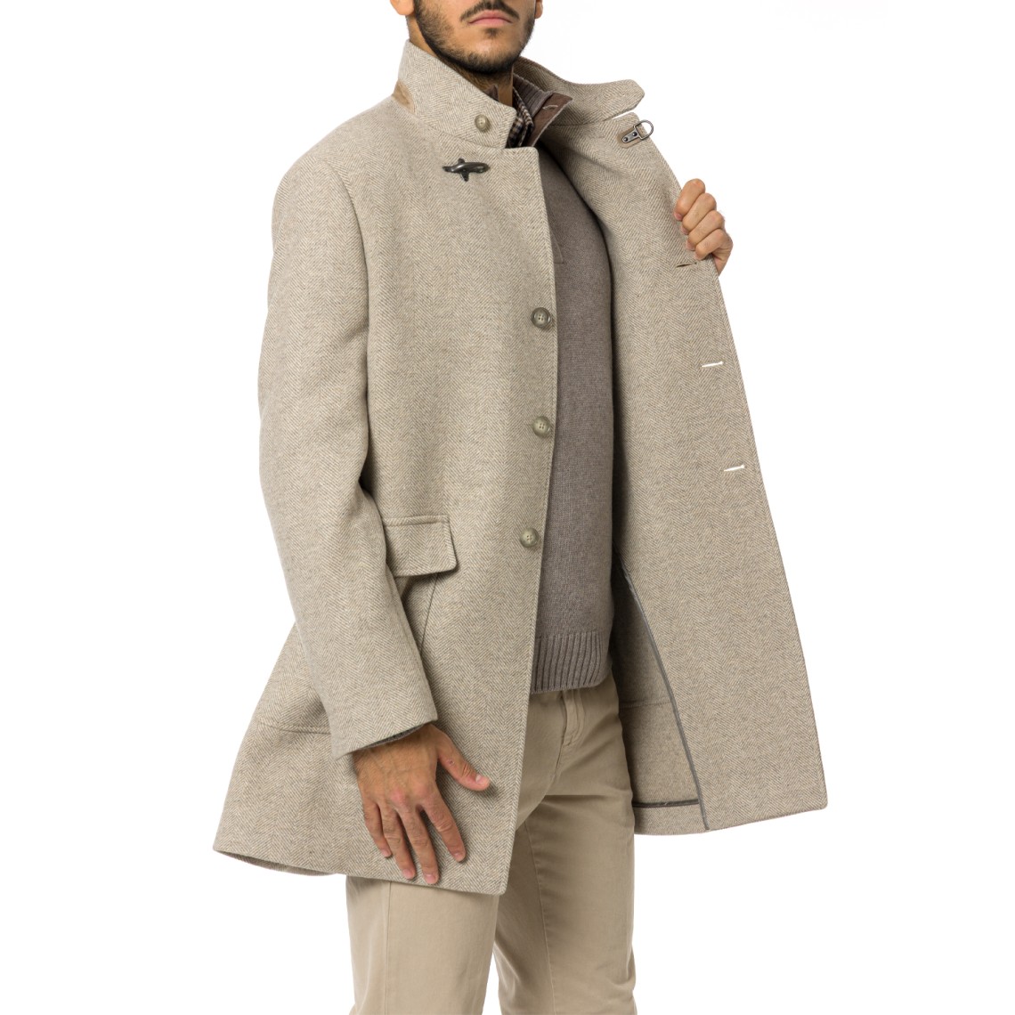 Cappotto in resca di lana Fay