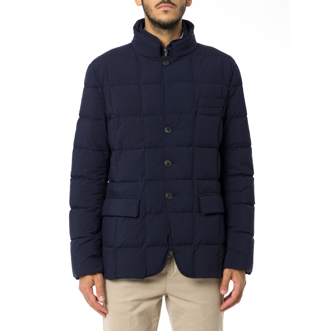 Piumino corto double front in saia tecnica mélange Fay