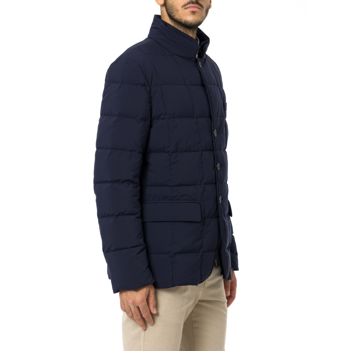 Piumino corto double front in saia tecnica mélange Fay