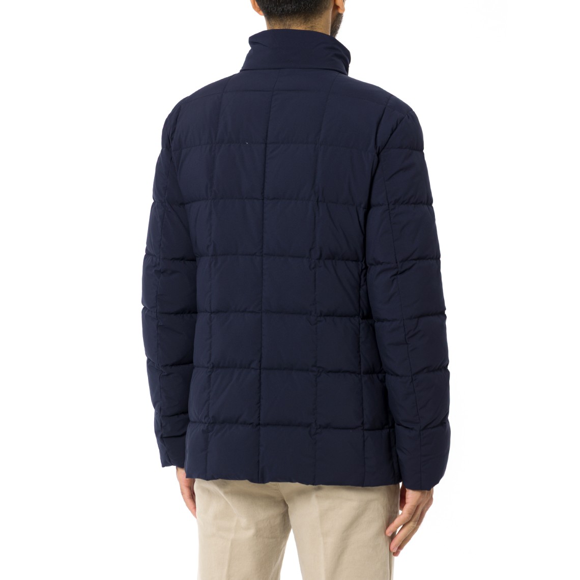 Piumino corto double front in saia tecnica mélange Fay