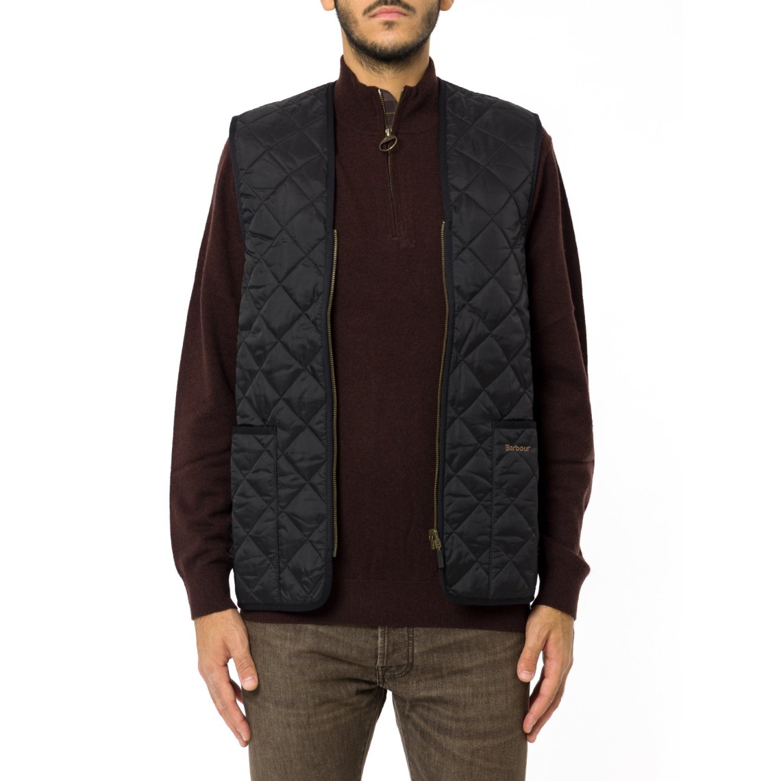 Gilet trapuntato/fodera con zip Barbour